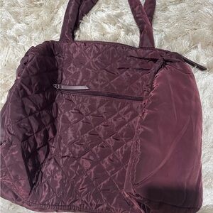 NWOT Quilted Burgundy Tote Bag